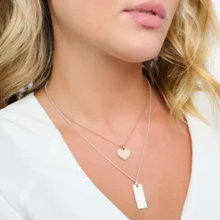 Flash Sale Kette Herz roségold Damen Halsketten|18K Rosé-Vergoldung - 925 Silber