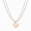 Clearance Kette Herz roségold silber Damen Halsketten|18K Rosé-Vergoldung - 925 Silber