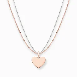 Clearance Kette Herz roségold silber Damen Halsketten|18K Rosé-Vergoldung - 925 Silber