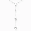 Best Sale Kette Kreise mit weißen Steinen Silber Damen Halsketten