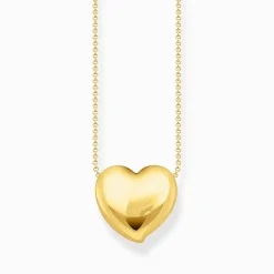 Cheap Kette mit Anhänger in Herzform vergoldet Damen Halsketten|18K Vergoldung - 925 Silber