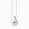 Best Kette mit Anhänger in organischer Tropfenform Silber Damen Halsketten|925 Silber
