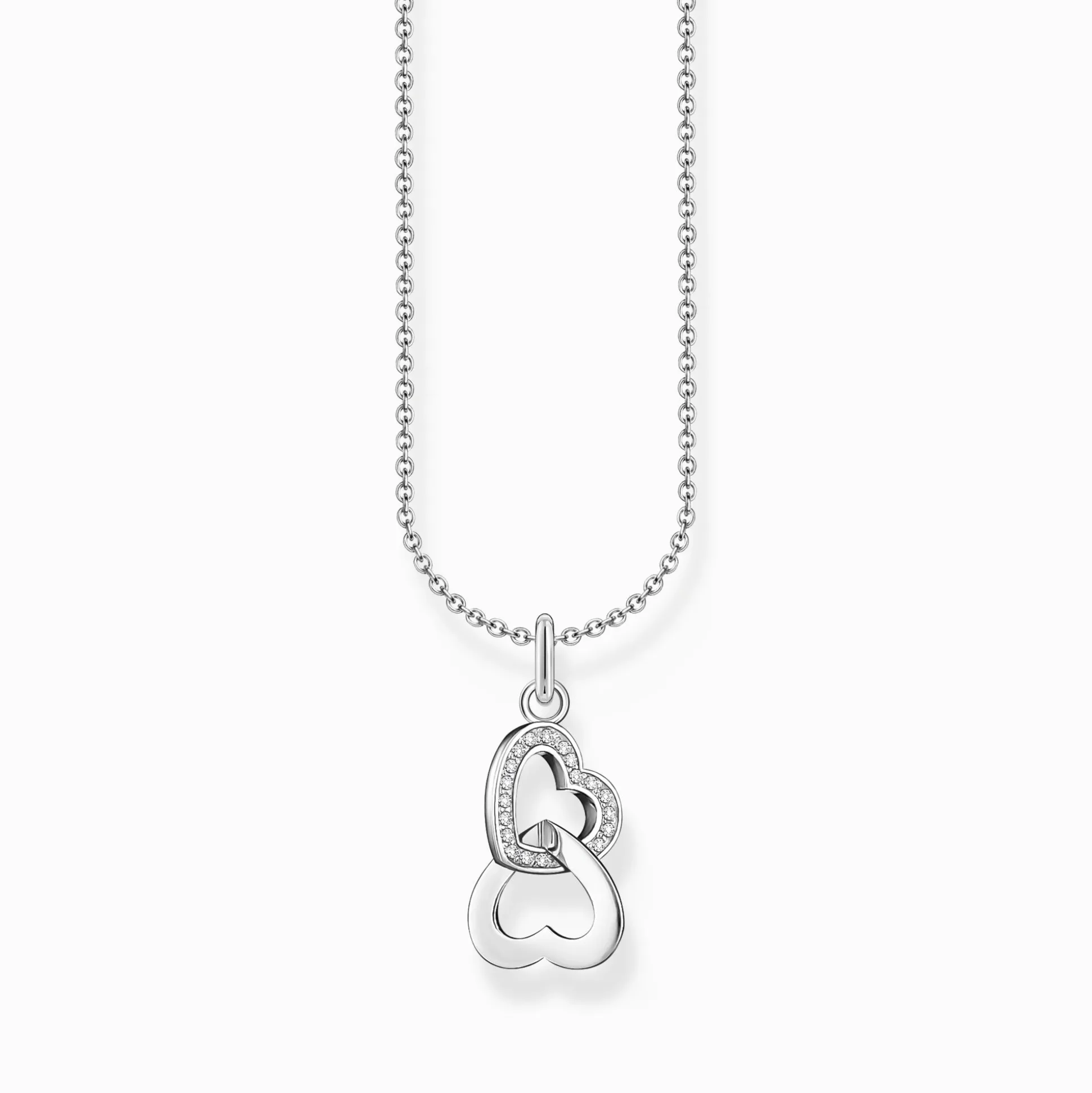 Fashion Kette mit Anhänger verschlungene Herzen Silber Damen Halsketten|925 Silber