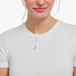 Fashion Kette mit Anhänger verschlungene Herzen Silber Damen Halsketten|925 Silber