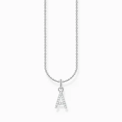 Cheap Kette mit Buchstaben-Anhänger A Silber Damen Halsketten|925 Silber