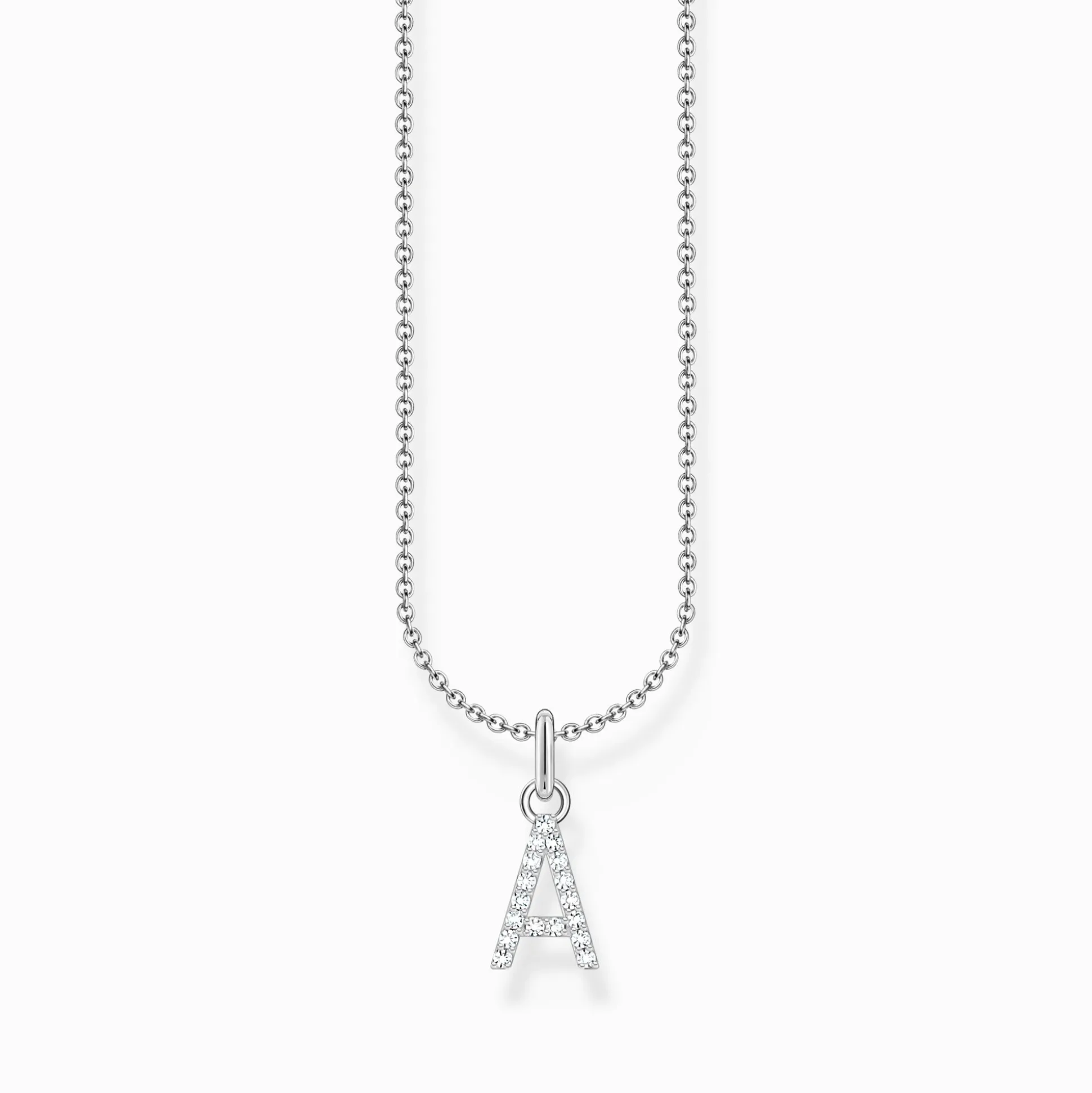 Cheap Kette mit Buchstaben-Anhänger A Silber Damen Halsketten|925 Silber