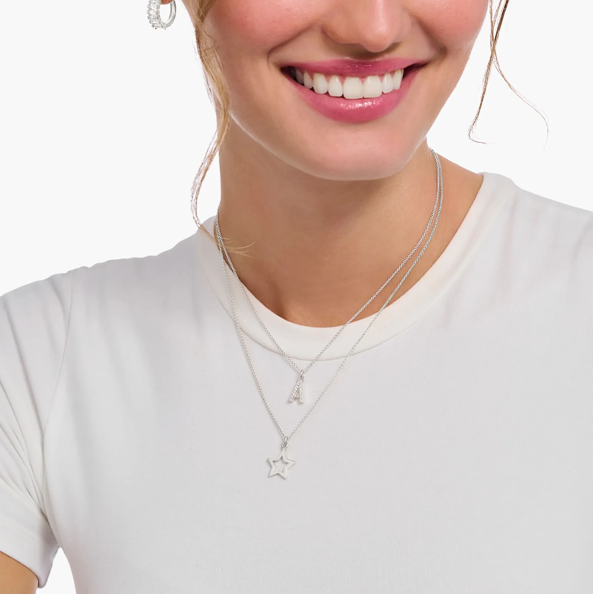 Cheap Kette mit Buchstaben-Anhänger A Silber Damen Halsketten|925 Silber
