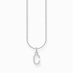 Cheap Kette mit Buchstaben-Anhänger C Silber Damen Halsketten|925 Silber