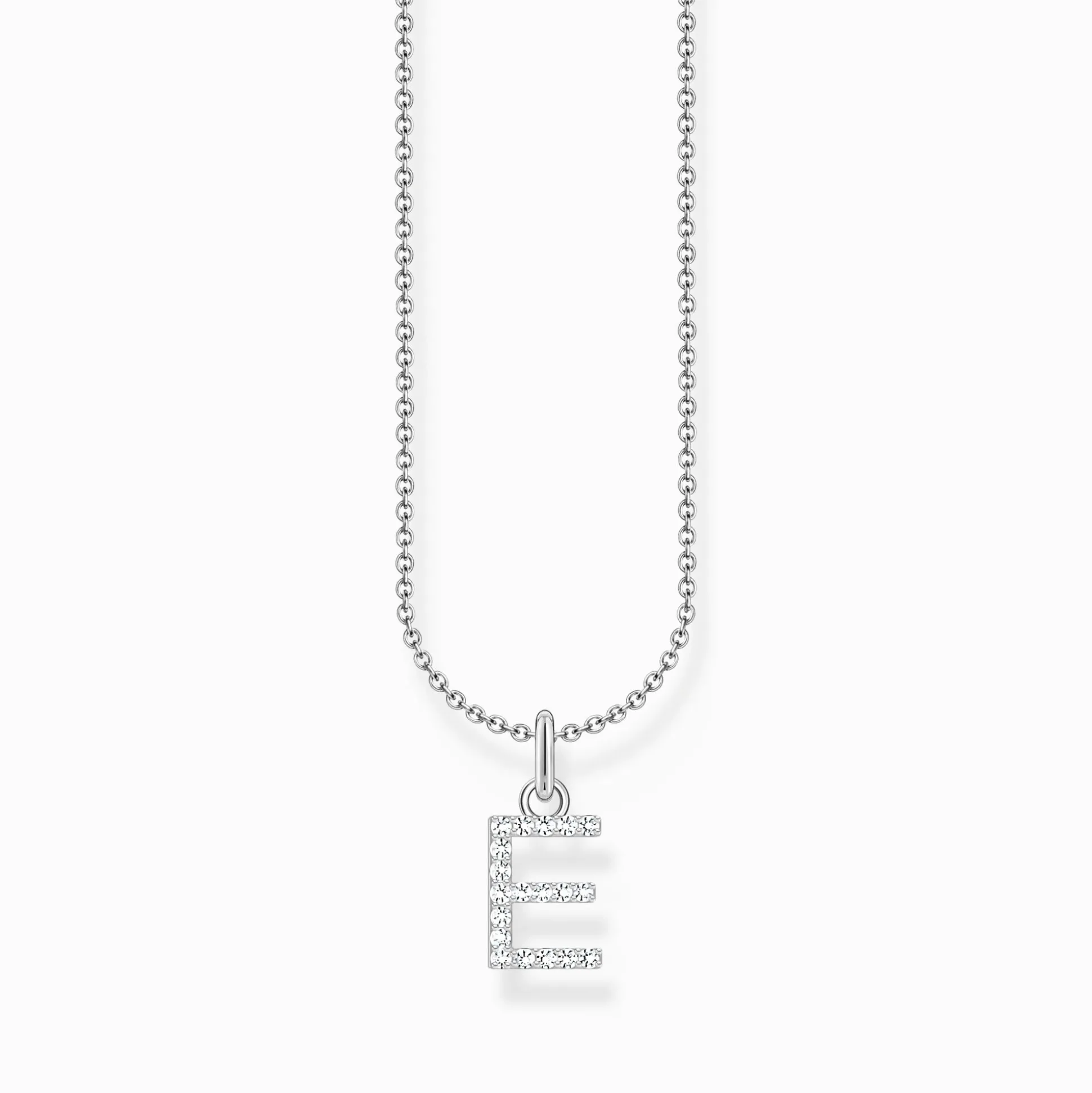 Clearance Kette mit Buchstaben-Anhänger E Silber Damen Halsketten
