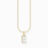 Best Sale Kette mit Buchstaben-Anhänger E vergoldet Damen Halsketten|18K Vergoldung - 925 Silber