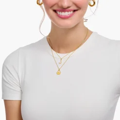 Best Sale Kette mit Buchstaben-Anhänger E vergoldet Damen Halsketten|18K Vergoldung - 925 Silber