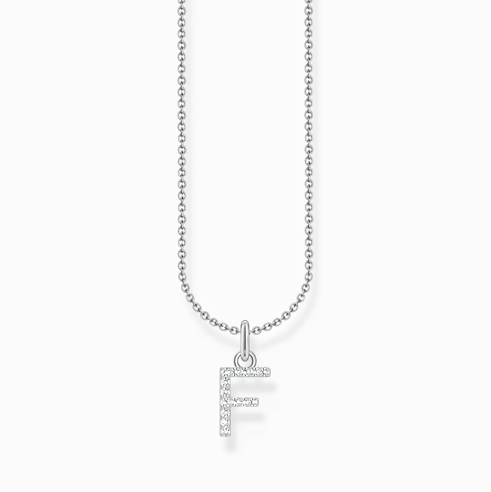 Flash Sale Kette mit Buchstaben-Anhänger F Silber Damen Halsketten