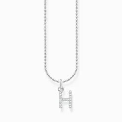 Hot Kette mit Buchstaben-Anhänger H Silber Damen Halsketten