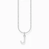 Shop Kette mit Buchstaben-Anhänger J Silber Damen Halsketten