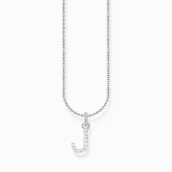Shop Kette mit Buchstaben-Anhänger J Silber Damen Halsketten