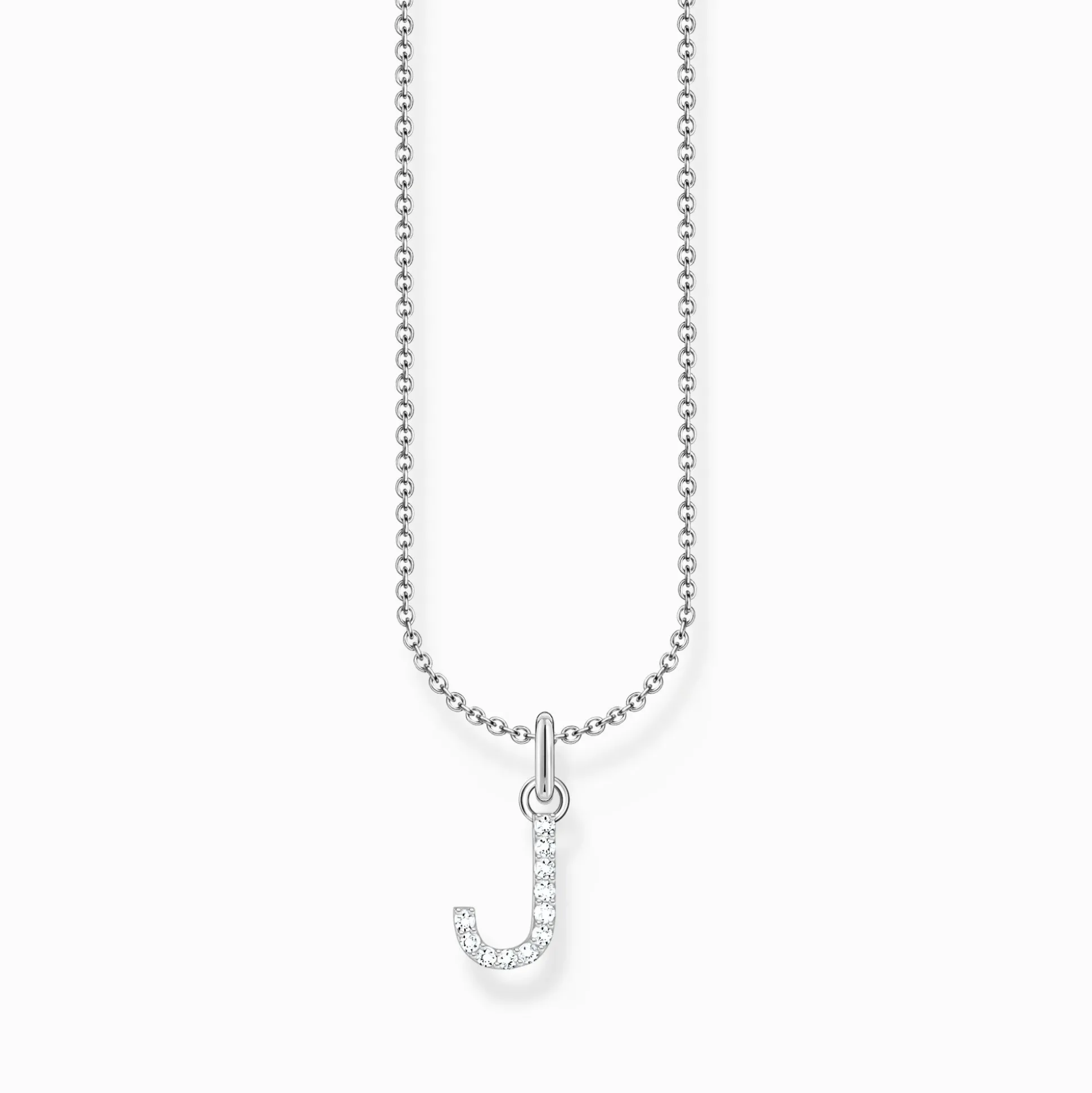 Shop Kette mit Buchstaben-Anhänger J Silber Damen Halsketten