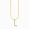 Flash Sale Kette mit Buchstaben-Anhänger L vergoldet Damen Halsketten|18K Vergoldung - 925 Silber