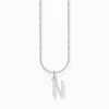 Clearance Kette mit Buchstaben-Anhänger N Silber Damen Halsketten