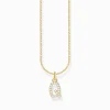 Outlet Kette mit Buchstaben-Anhänger Q vergoldet Damen Halsketten|18K Vergoldung - 925 Silber