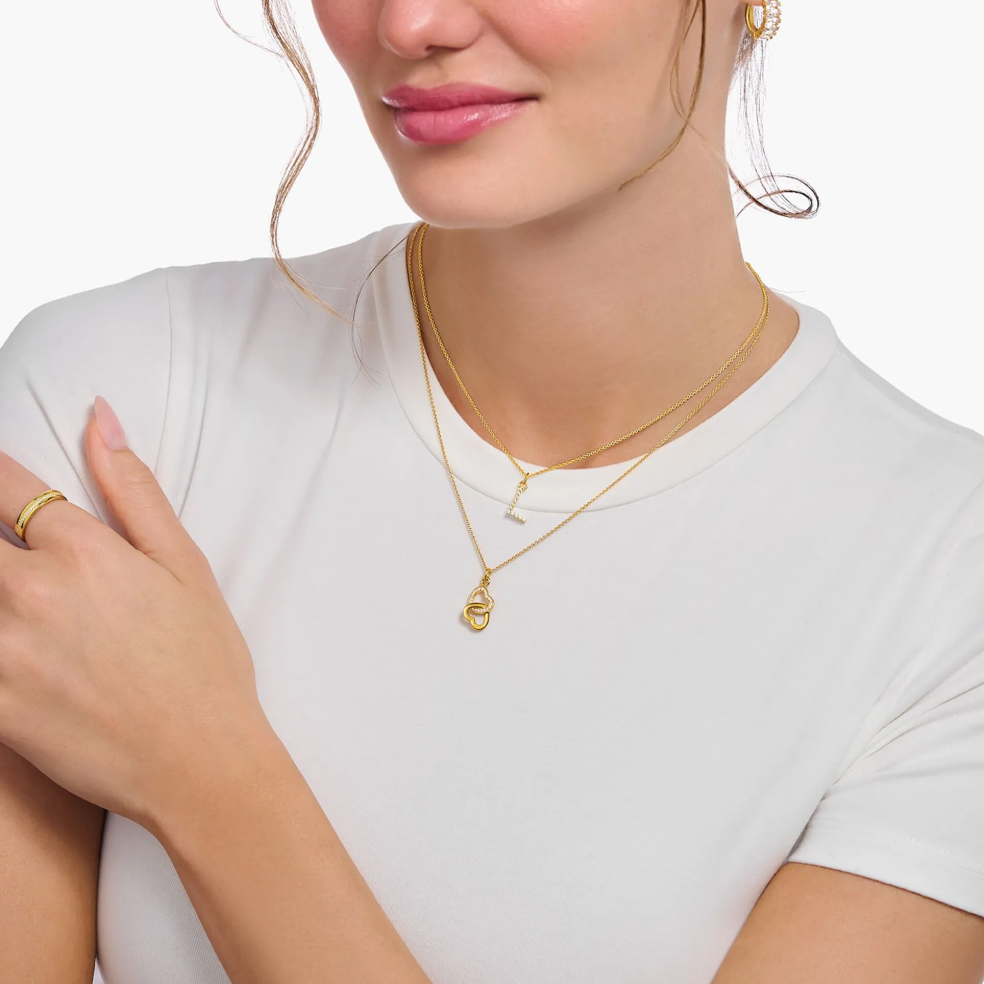 Store Kette mit Buchstaben-Anhänger R vergoldet Damen Halsketten|18K Vergoldung - 925 Silber