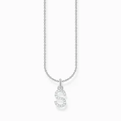 Online Kette mit Buchstaben-Anhänger S Silber Damen Halsketten