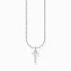 Outlet Kette mit Buchstaben-Anhänger T Silber Damen Halsketten
