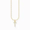 Hot Kette mit Buchstaben-Anhänger T vergoldet Damen Halsketten|18K Vergoldung - 925 Silber