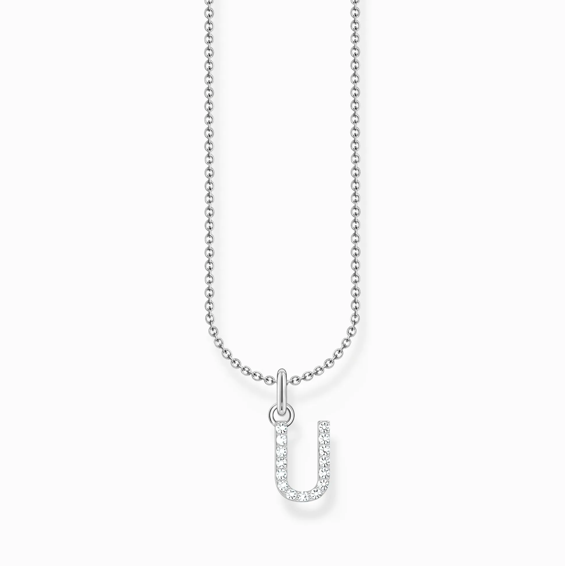 Cheap Kette mit Buchstaben-Anhänger U Silber Damen Halsketten