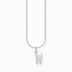 Best Sale Kette mit Buchstaben-Anhänger W Silber Damen Halsketten