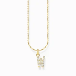 Shop Kette mit Buchstaben-Anhänger W vergoldet Damen Halsketten
