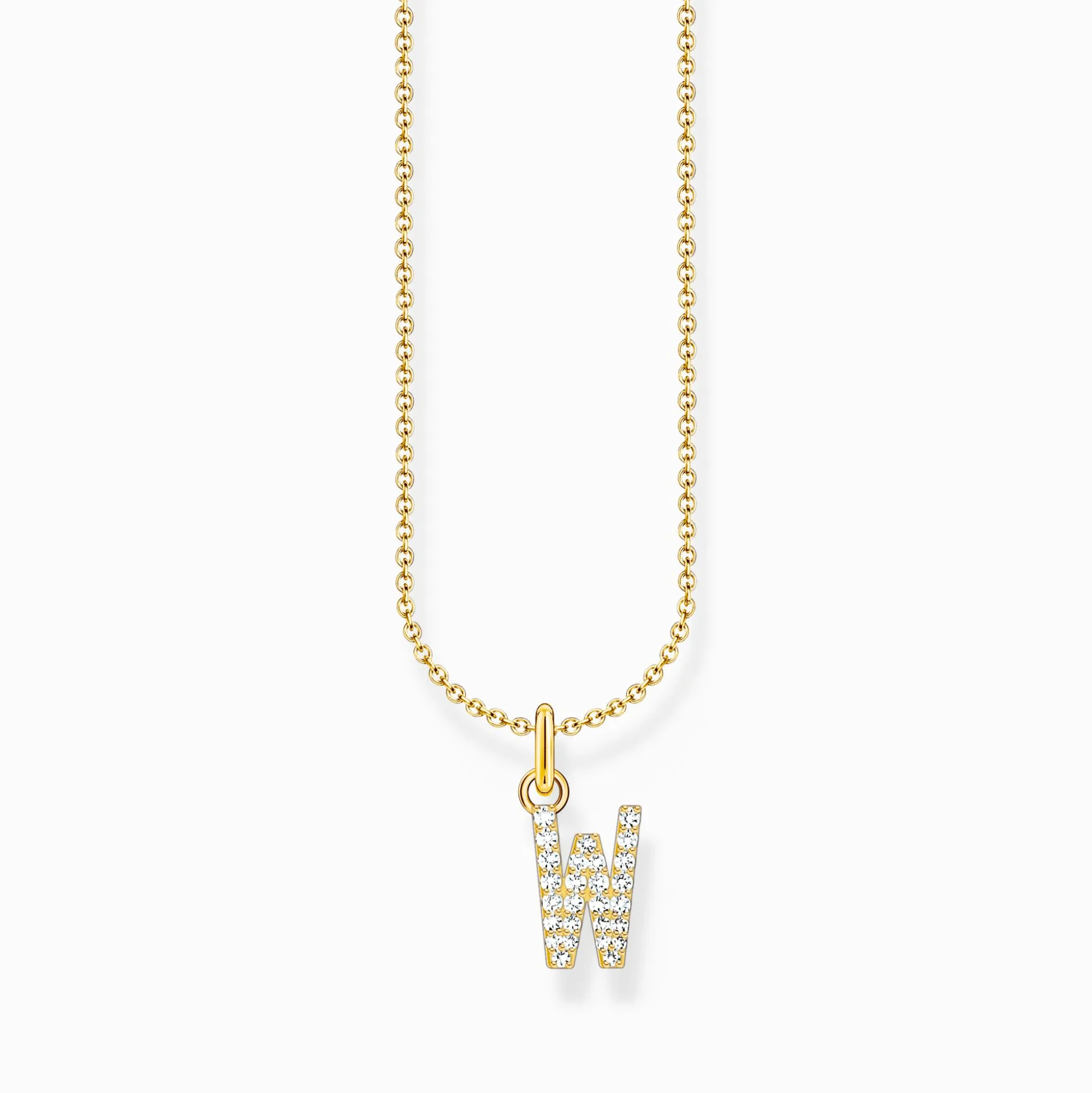 Shop Kette mit Buchstaben-Anhänger W vergoldet Damen Halsketten