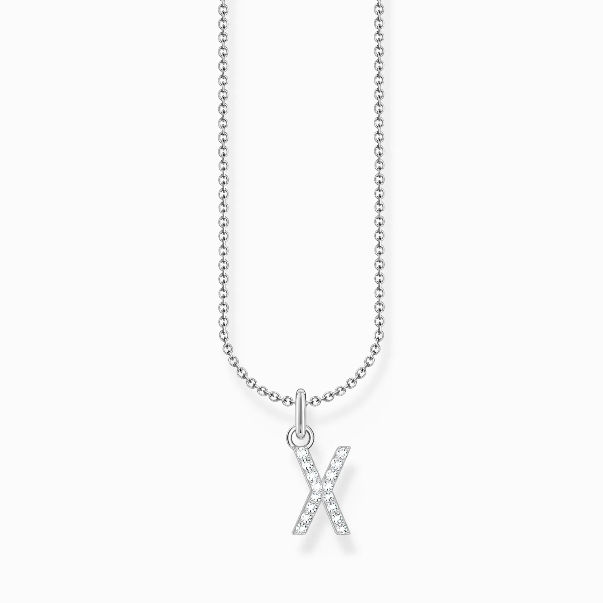 Flash Sale Kette mit Buchstaben-Anhänger X Silber Damen Halsketten
