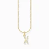 Cheap Kette mit Buchstaben-Anhänger X vergoldet Damen Halsketten