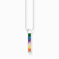 Shop Kette mit bunten Steinen Silber Damen Halsketten|925 Silber