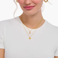 Sale Kette mit Herz-Anhänger vergoldet Damen Halsketten
