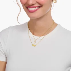Sale Kette mit Infinity-Anhänger vergoldet Damen Halsketten|18K Vergoldung - 925 Silber
