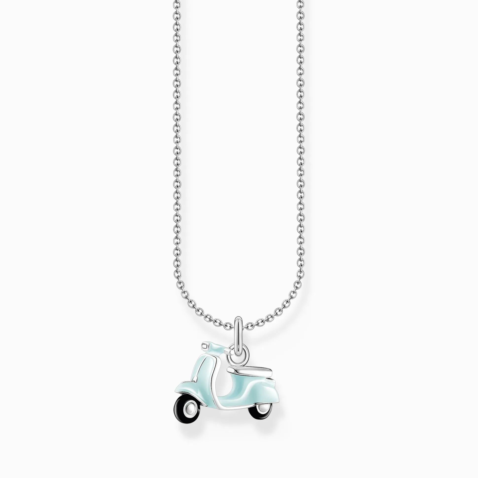 Clearance Kette mit mintfarbenem Motorroller-Anhänger Silber Damen Halsketten|925 Silber