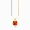 Best Kette mit Palmen-Anhänger und bunten Steinen vergoldet Damen Halsketten|18K Vergoldung - 925 Silber