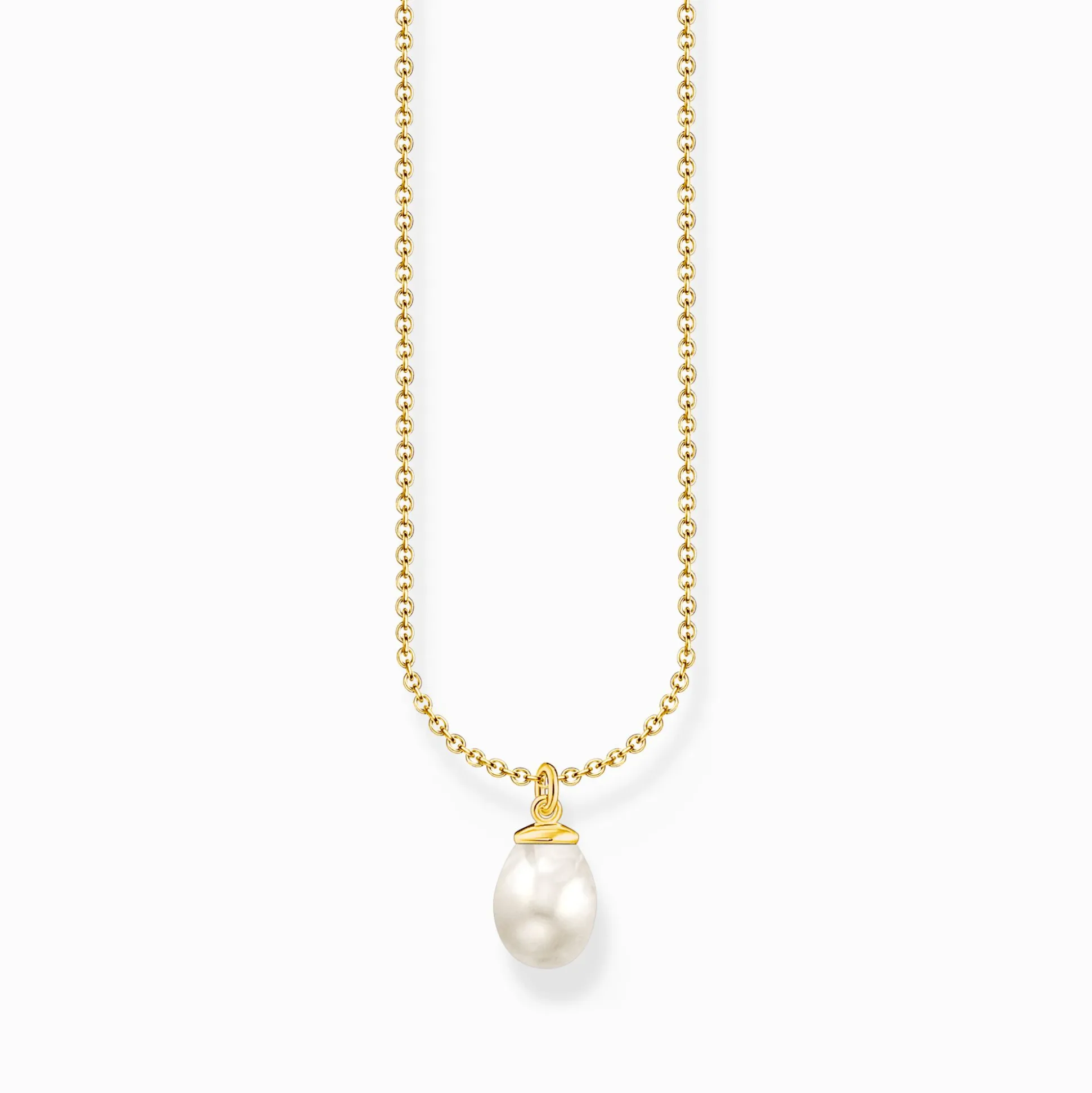 Sale Kette mit Perlen-Anhänger vergoldet Damen Halsketten|18K Vergoldung - 925 Silber