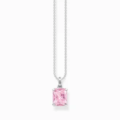 Best Sale Kette mit pinkem Stein Silber Damen Halsketten|925 Silber