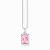 Discount Kette mit pinken und weißen Steinen Silber Damen Halsketten