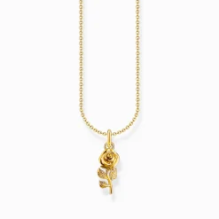 Best Kette mit Rosen-Anhänger vergoldet Damen Halsketten