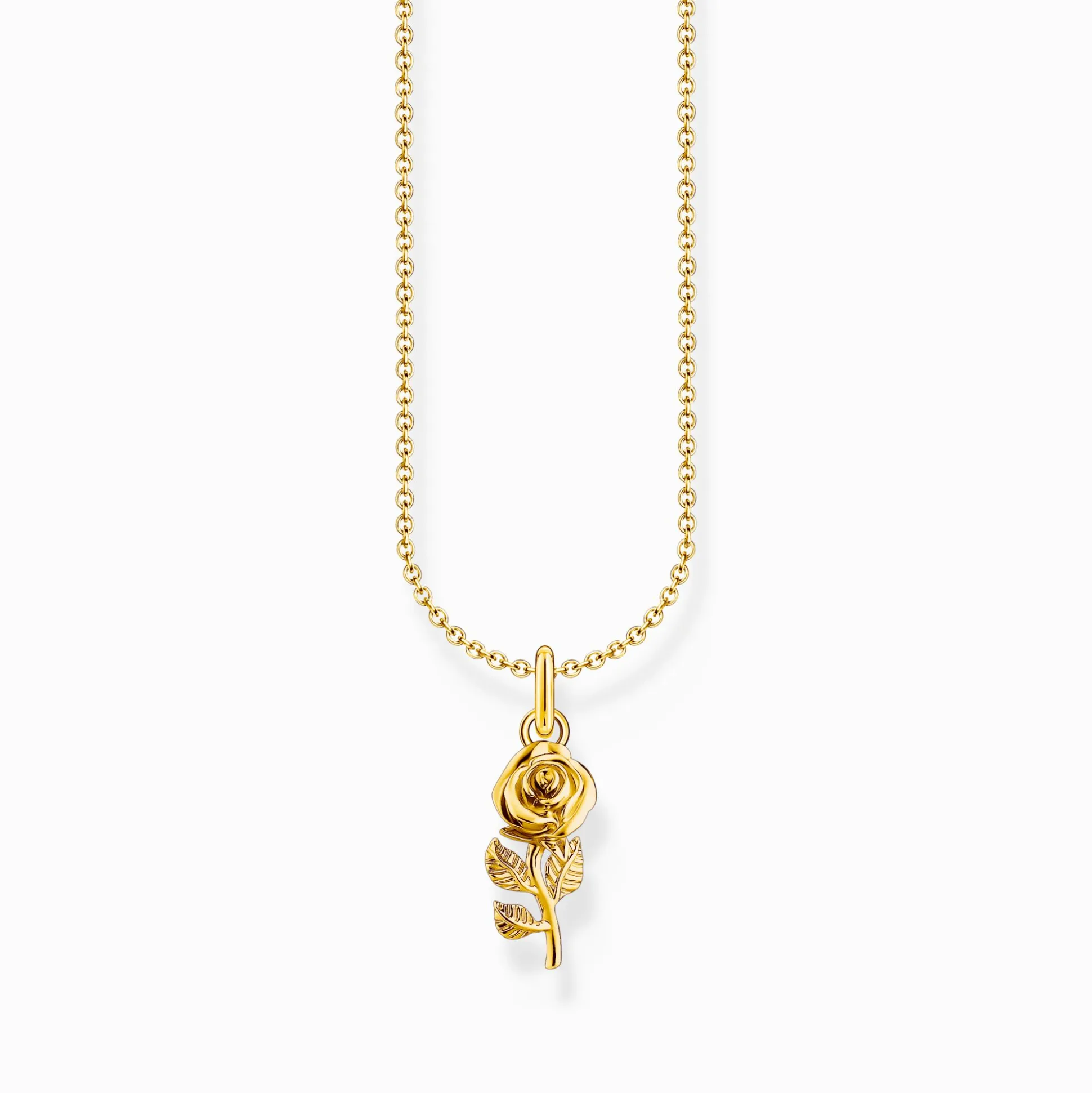 Best Kette mit Rosen-Anhänger vergoldet Damen Halsketten