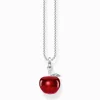 Sale Kette mit rotem Apfel Silber Damen Halsketten