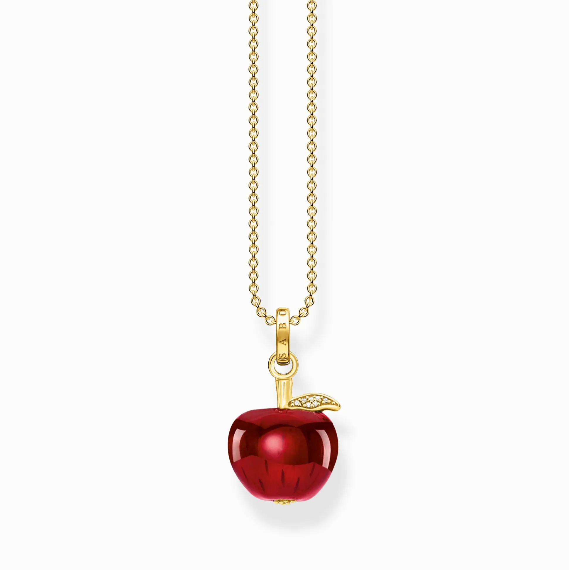 Fashion Kette mit rotem Apfel vergoldet Damen Halsketten