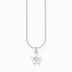 Hot Kette mit Stern-Anhänger Silber Damen Halsketten