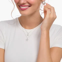 Hot Kette mit Stern-Anhänger Silber Damen Halsketten