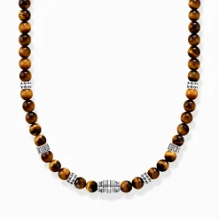 Clearance Kette mit Tigerauge-Beads Silber Damen Halsketten|Halsketten