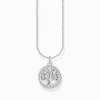 Online Kette mit Tree-of-Love-Anhänger und weißer Emaille Silber Damen Halsketten