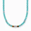Flash Sale Kette mit türkisen Beads und Tigerauge-Beads Silber Damen Halsketten|Halsketten